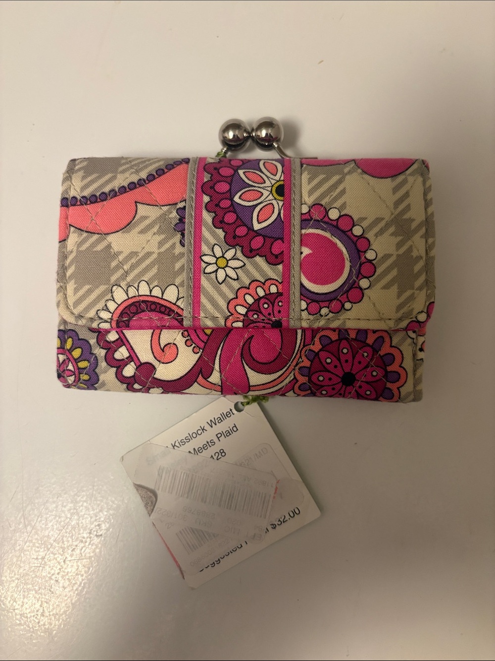Vera Bradley - Paisley Meets Plaid Kiss-Lock Wallet